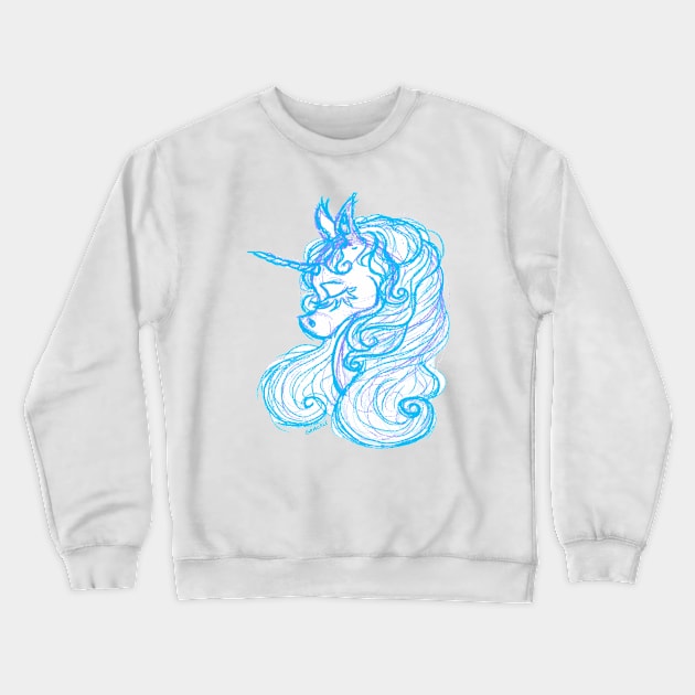 Unicorn Sketch Crewneck Sweatshirt by Jan Grackle
